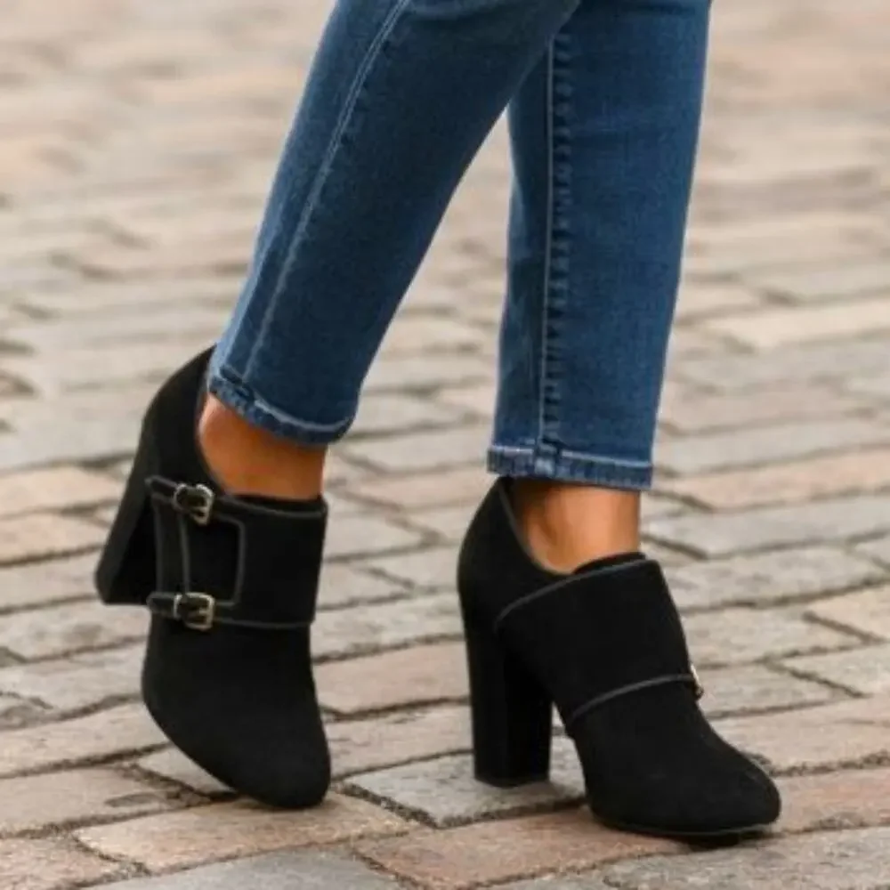 Tory Burch Carley Velvet Monk Strap Booties $395 Size 7.5M   S3984